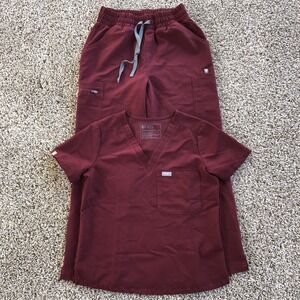 Figs Burgundy Scrub Set